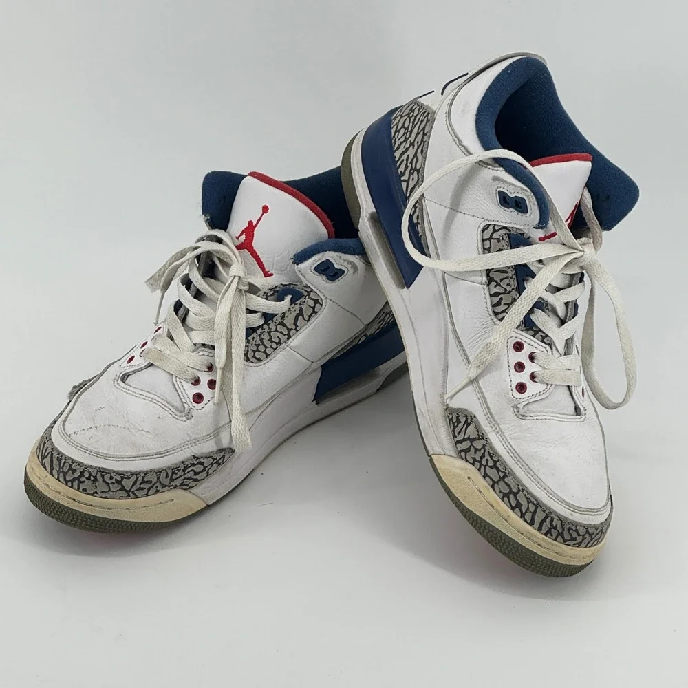 Nike Air Jordan 3 Retro OG True Blue 2016 Mens White Blue Size 9 854262-106